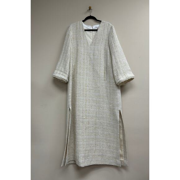 BORGO DE NOR Cream Eponine Tweed Dress UK Size 16/US L - NWT Retail $995 - Picture 4 of 5
